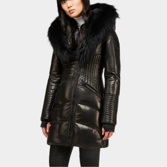 Rudsak SIA Leather jacket with Fur lined hood - Picture 3 of 17